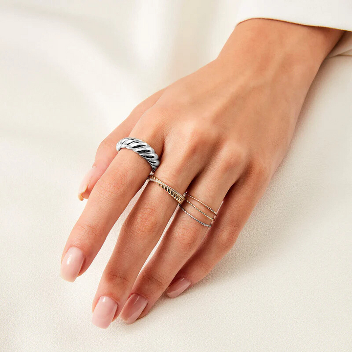 Bague Croissant | Or Blanc