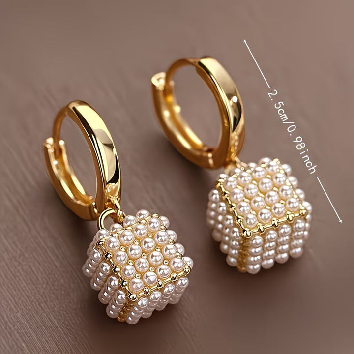 Boucles d'oreilles Cube en Perles