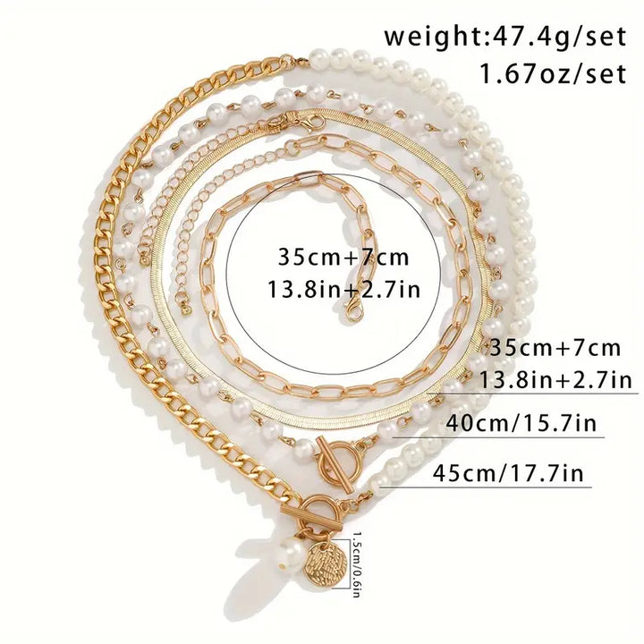 Collier Vintage en Perles & Chaîne en Or Serpent | Or