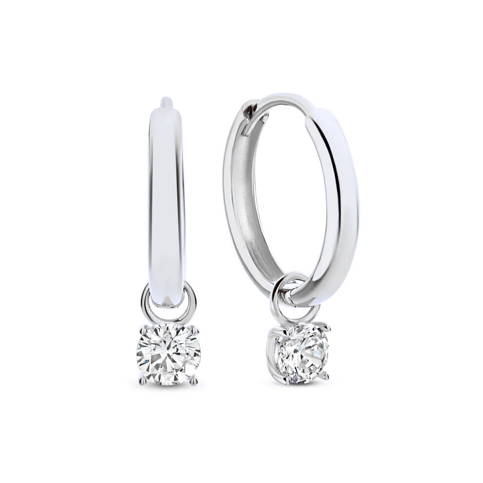 Boucles d'oreilles en pierre Larmes de Lune | Or blanc