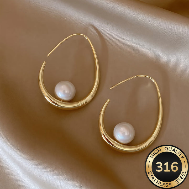 Boucles d'oreilles créoles en perles de croissant