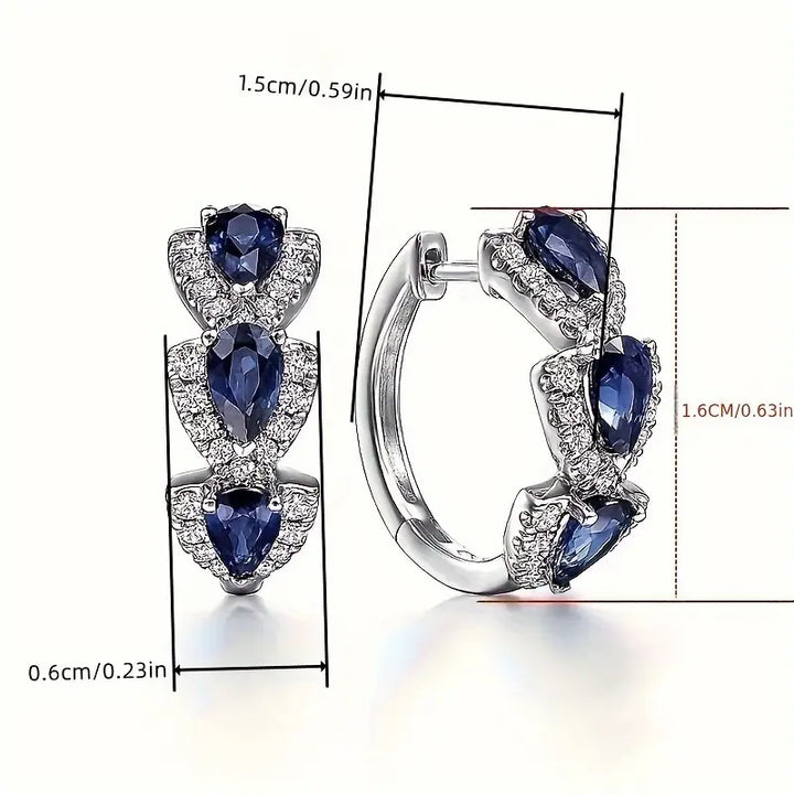 Boucles d'oreilles Royal Sapphire Crest | Or blanc