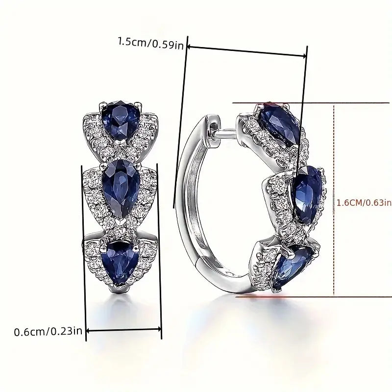 Boucles d'oreilles Royal Sapphire Crest | Or blanc