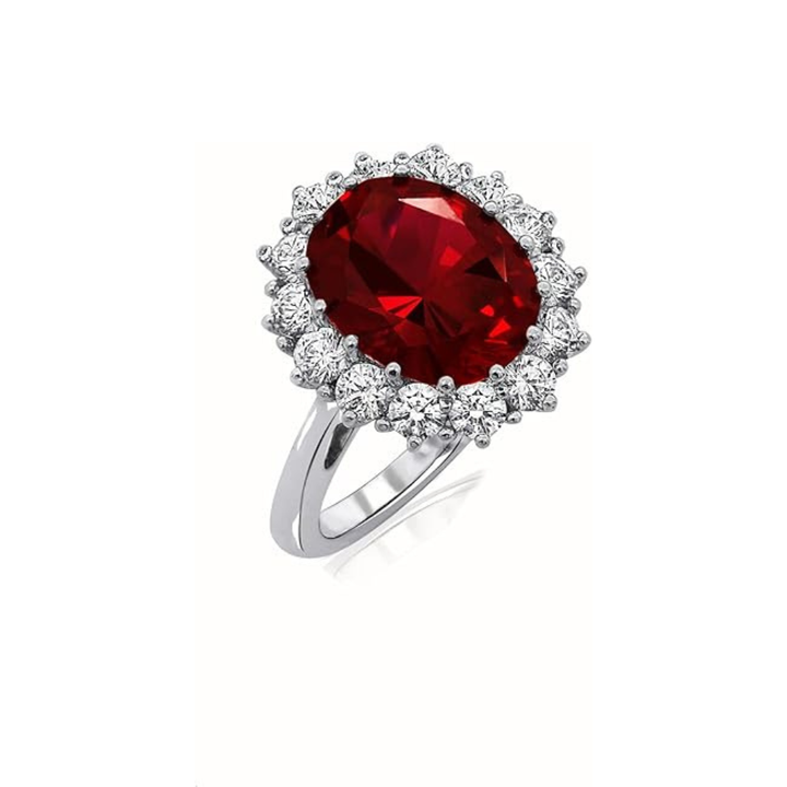Bague Rubis Couronne Écarlate | Or Blanc