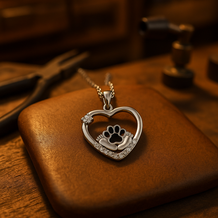 Collier de Patte de Chien Little Feet avec Zirconia
