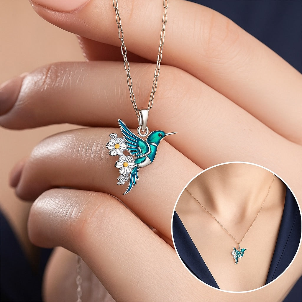 Magnifique collier Colibri avec boucles d'oreilles bonus – Offre limitée
