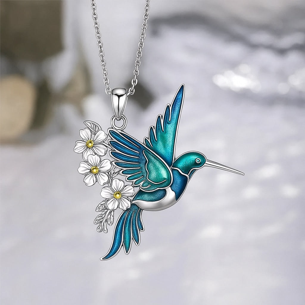 Magnifique collier Colibri avec boucles d'oreilles en bonus – Offre à durée limitée
