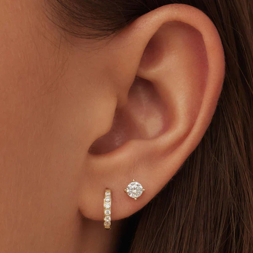 Ensemble de Boucles d'Oreilles en Pierre Dara Brillane | Or