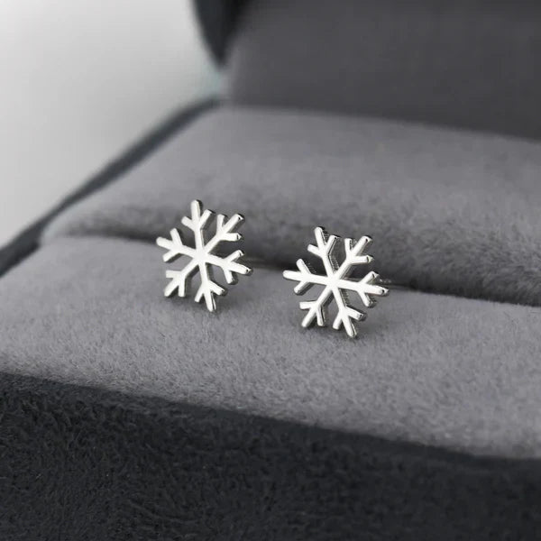 Boucles d'oreilles en forme de flocon de neige en argent sterling