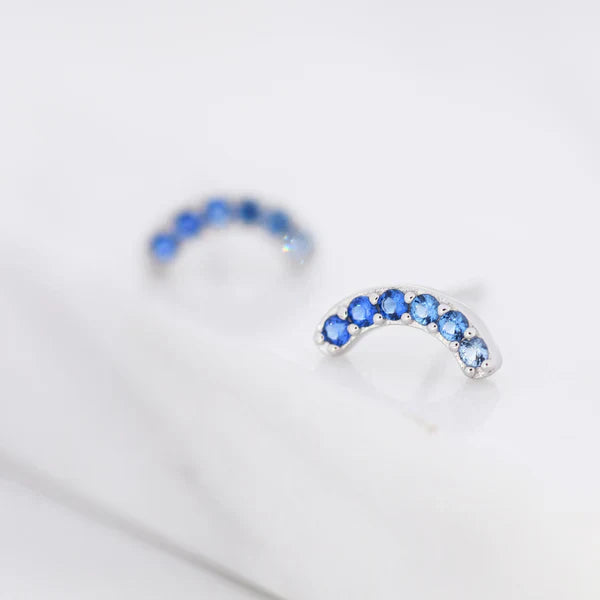 Boucles d'oreilles en arc en saphir bleu