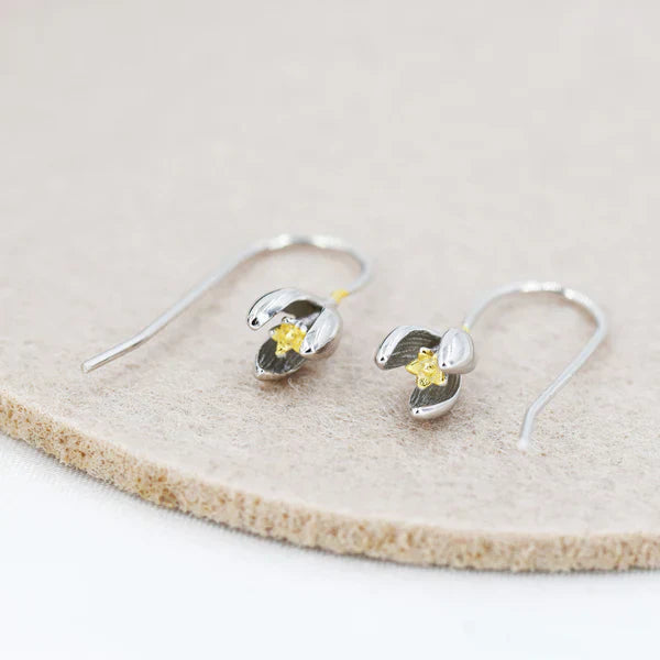 Boucles d'oreilles en argent sterling avec fleurs de perce-neige