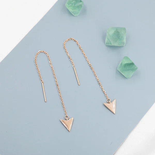 Boucles d'oreilles en argent sterling avec fil en forme de flèche