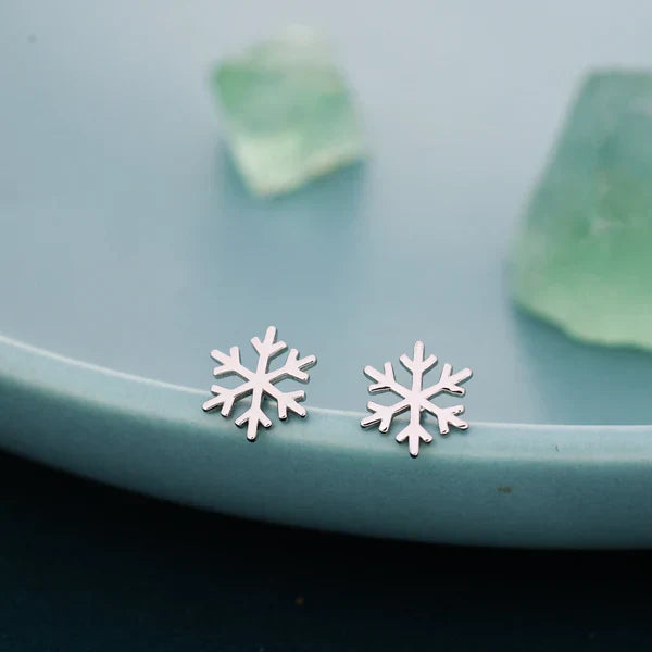 Boucles d'oreilles en forme de flocon de neige en argent sterling
