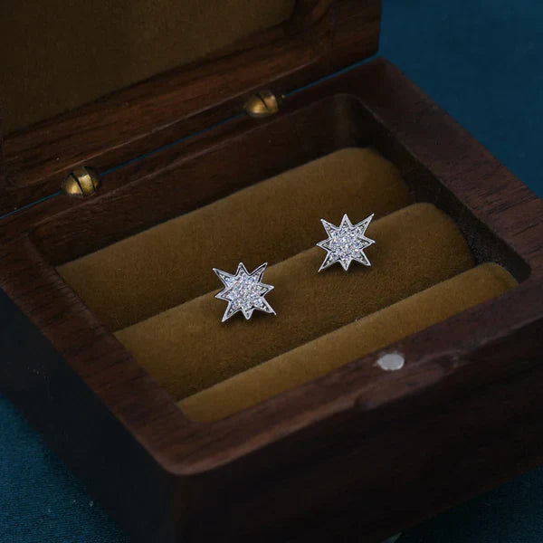 Boucles d'oreilles en argent sterling en forme d'étoile