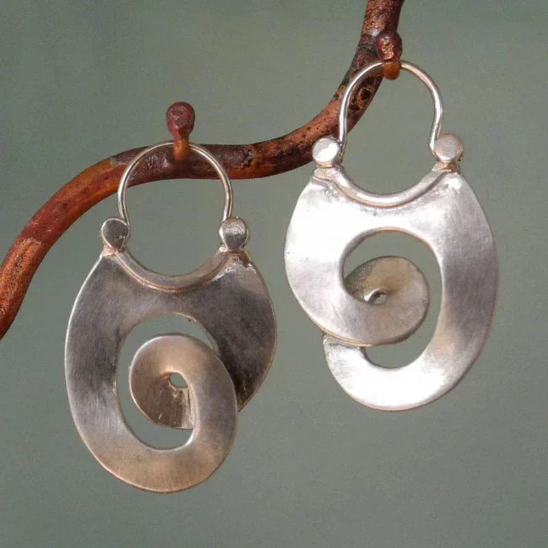 Boucles d'oreilles en forme irrégulière antique | Or blanc
