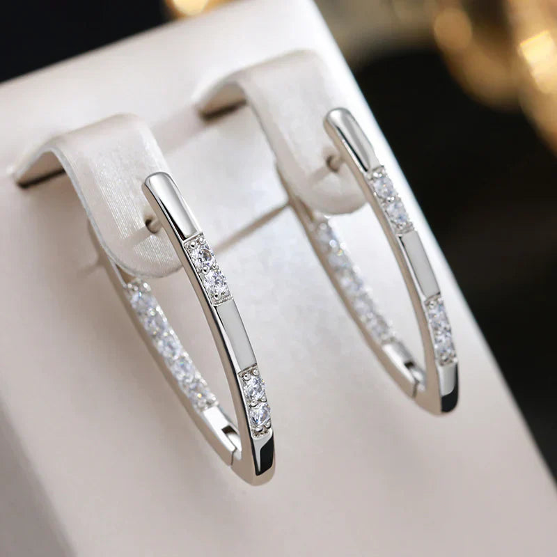 Boucles d'oreilles en zirconia exquis | Or