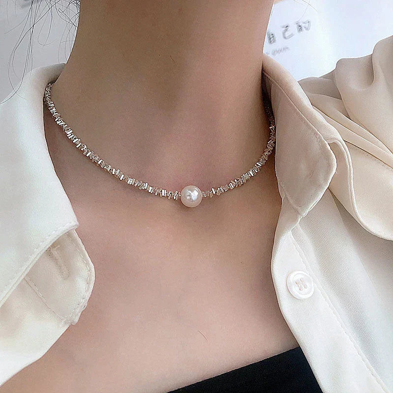 Collier de Perles Exquis | Or Blanc