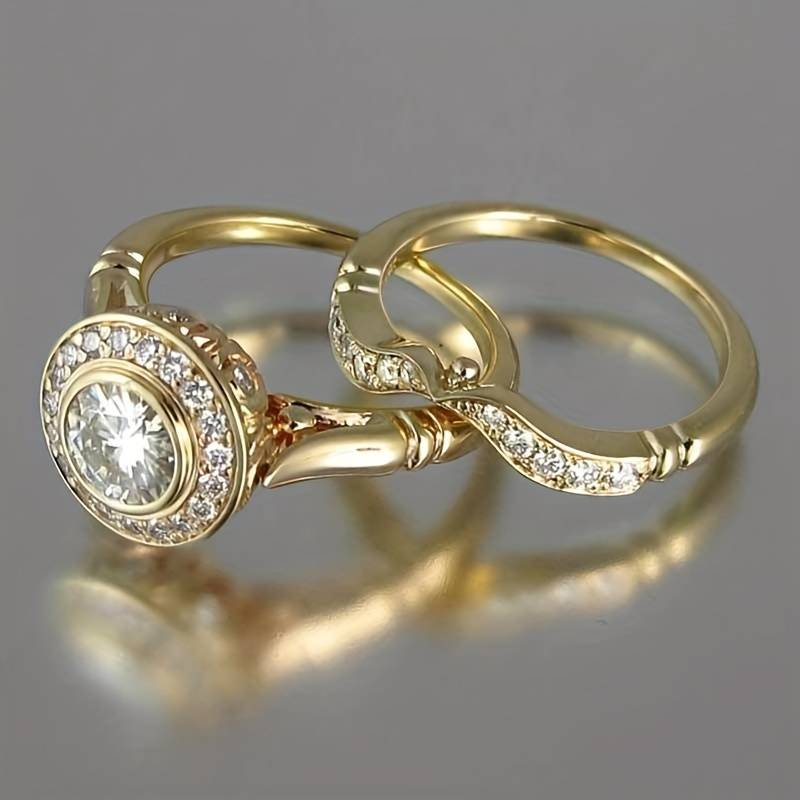 Pack de Bagues en Or Vintage & Zirconia