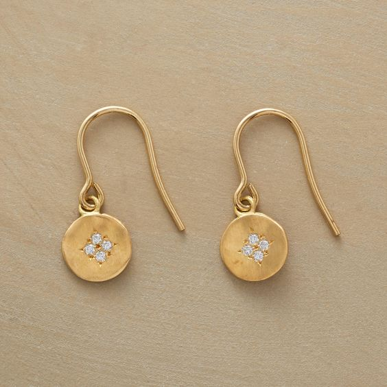 Boucles d'oreilles en zirconia doré vintage