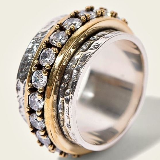 Bague en Zirconia Vintage Or & Argent