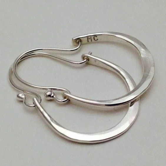 Boucles d'oreilles en forme de halo lunaire | Or blanc