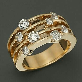 Bague en Zirconia Dorée Vintage