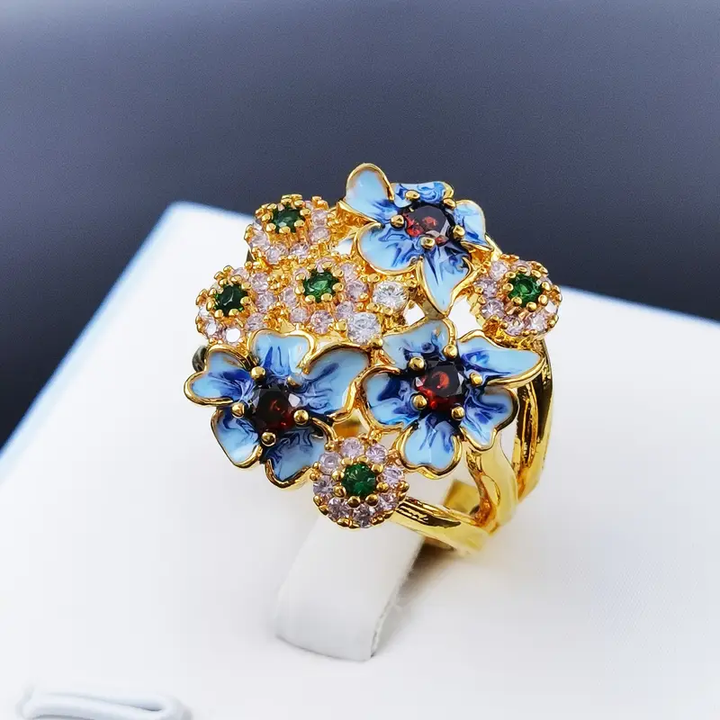 Bague Émail Fleur