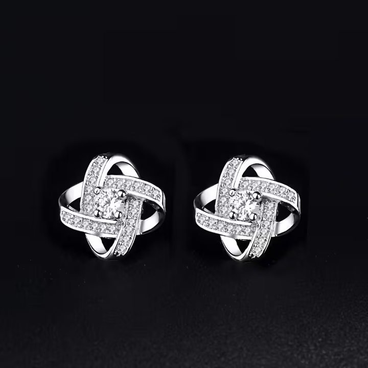 Boucles d'oreilles en argent Orbit Tordu