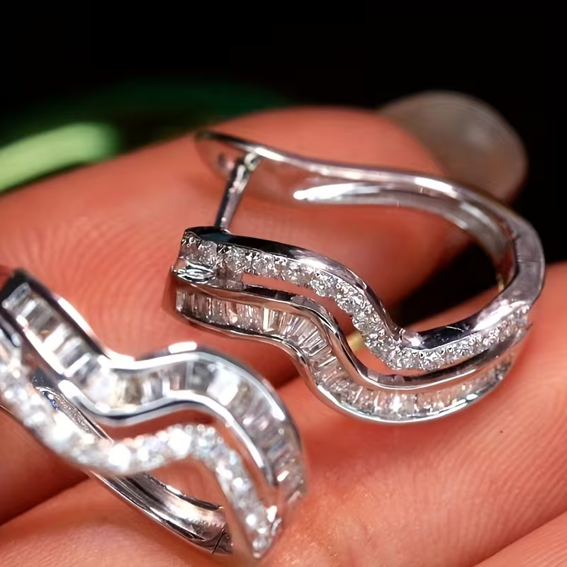 Boucles d'oreilles Vague Argentée