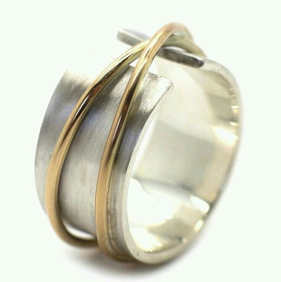 Bague Vintage en Or et Argent Fins
