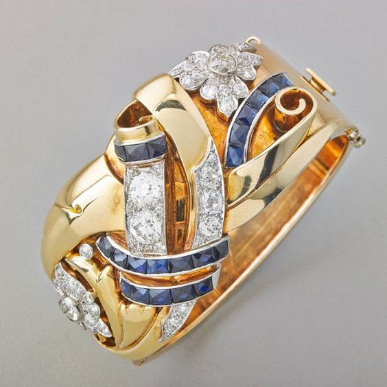 Bague en Zirconia Bleu Vintage Or