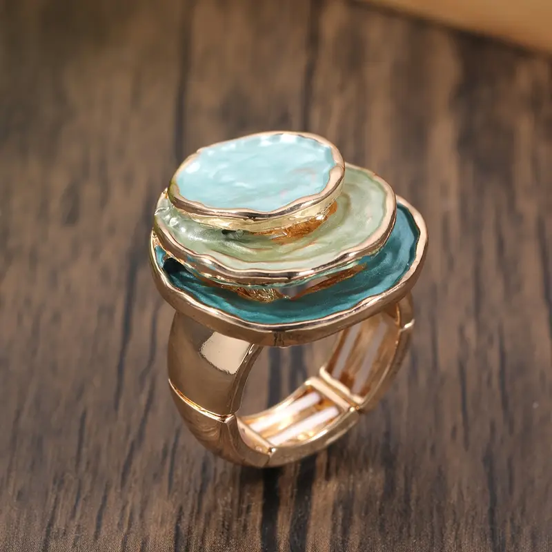 Bague Peinte à la Main en Couches