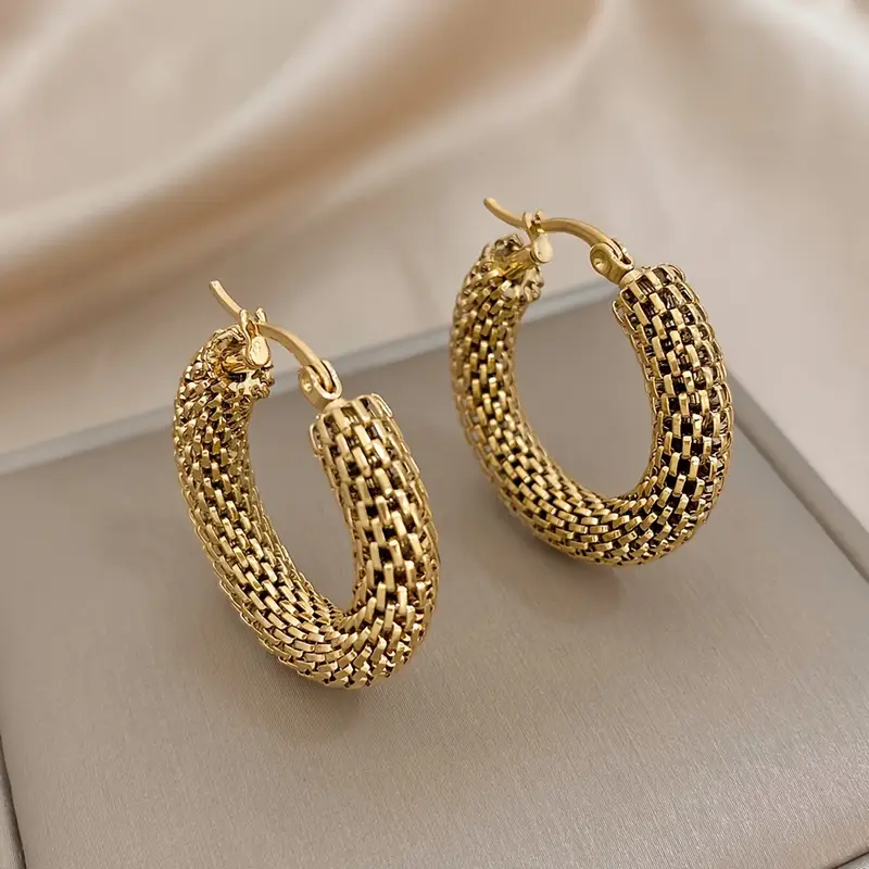Boucles d'oreilles créoles en échelle dorée
