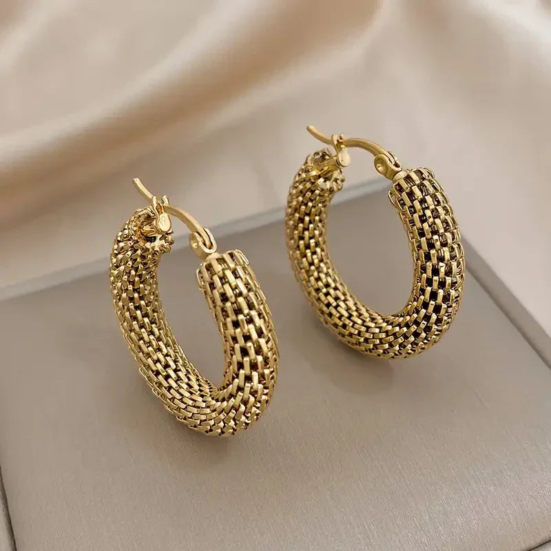 Boucles d'oreilles en forme de cerceau Golden Tide | Or