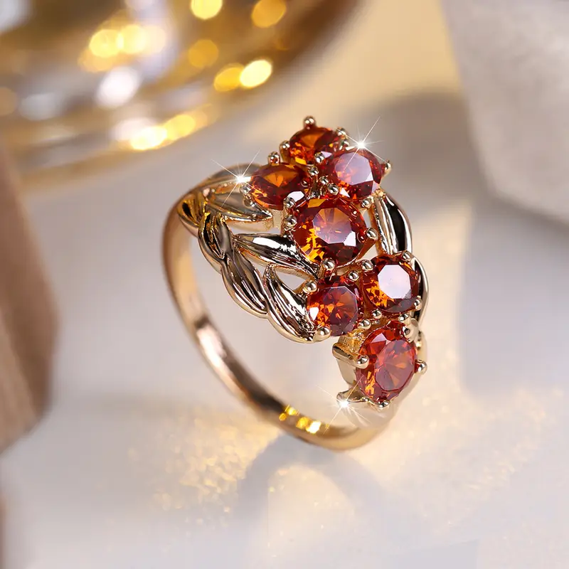 Bague en Zirconia Rouge Vintage Or