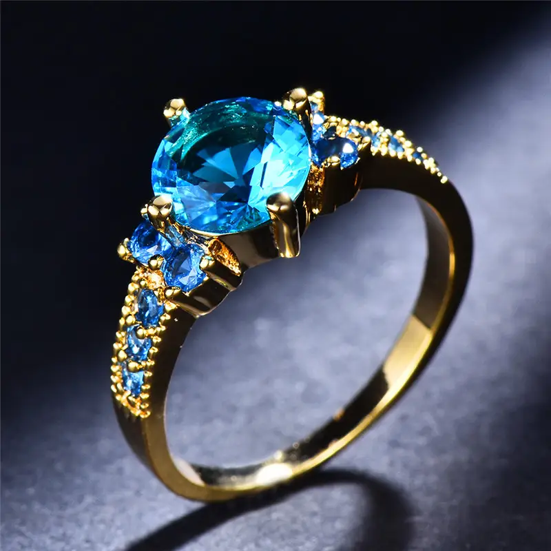 Bague en Zirconium Bleu Ciel