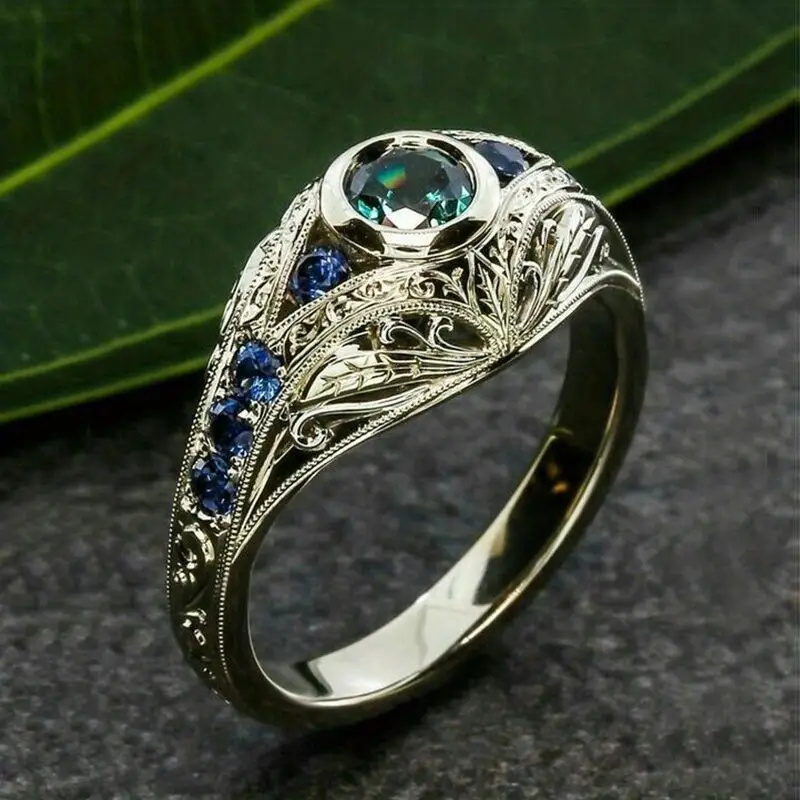 Bague en Argent Creux Bleu