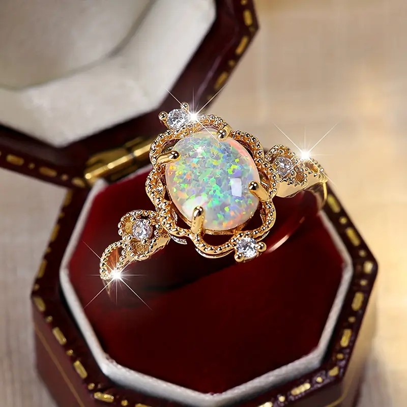 Bague en Zirconia Or Opale