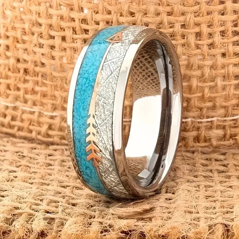 Bague en Argent Émaillé Antique | Or Blanc