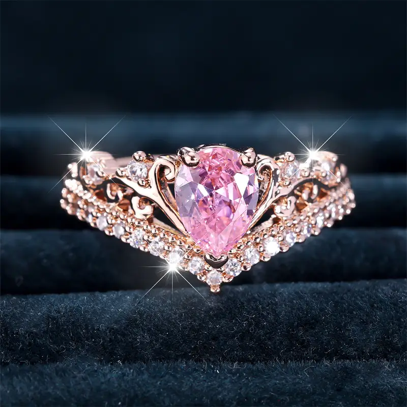 Bague Rose à Goutte Rose