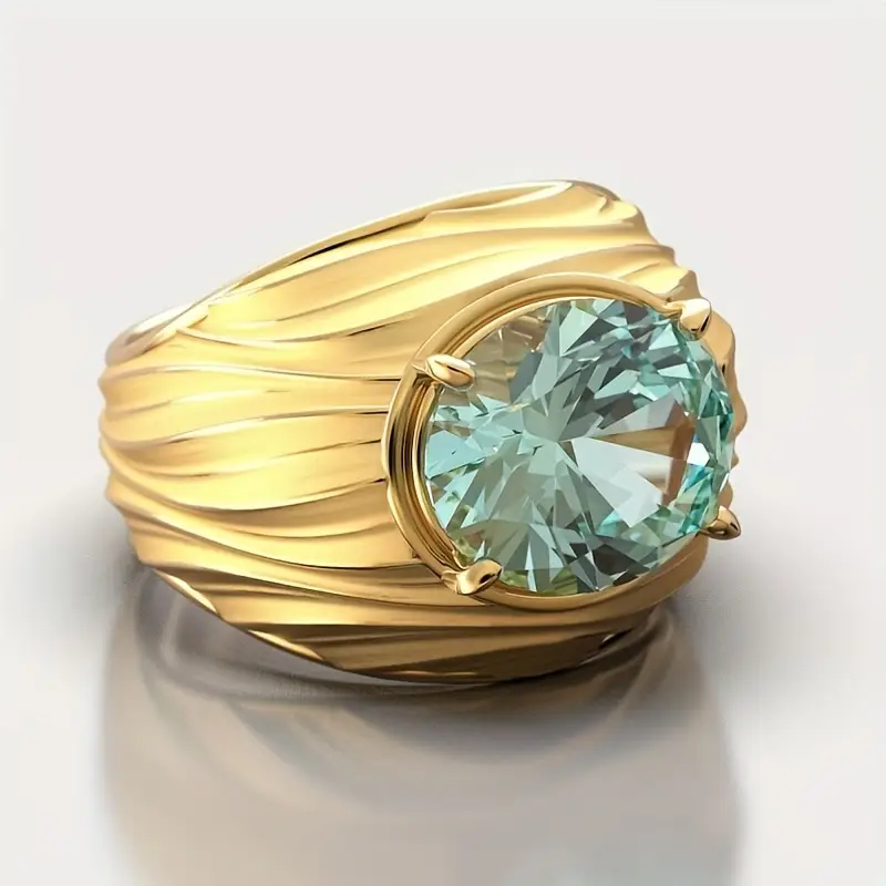 Bague Or Bleu-Vert