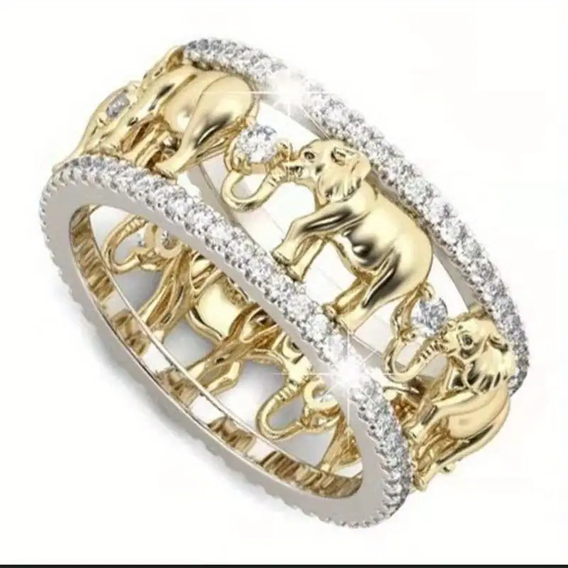 Bague Éléphant en Or Brillant