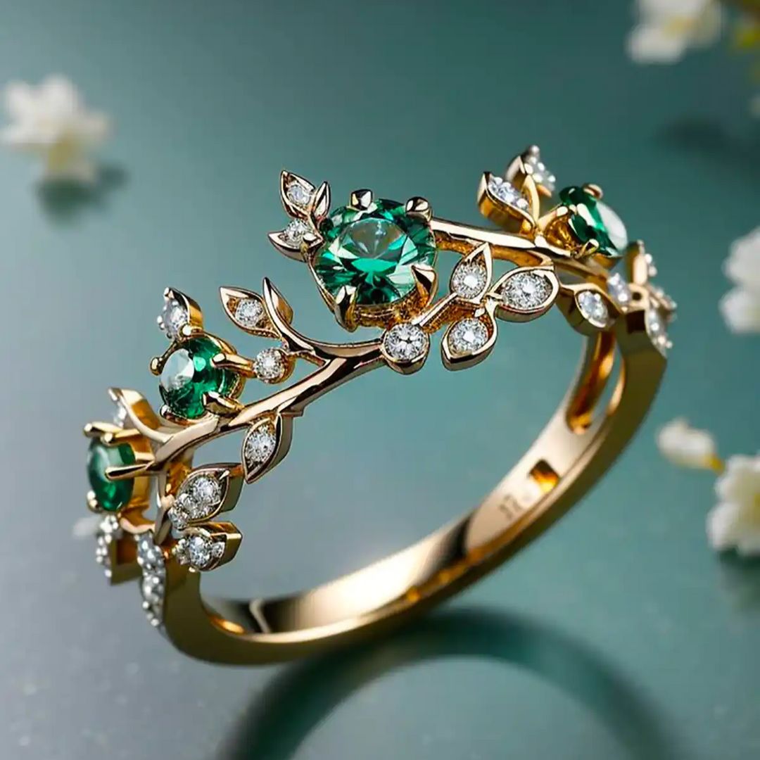 Bague en Or avec Zirconia Exotique Verte