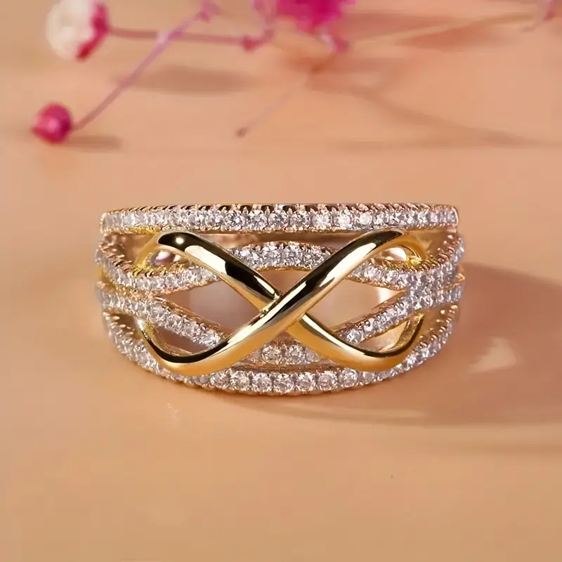 Bague en Zirconia Dorée Infini