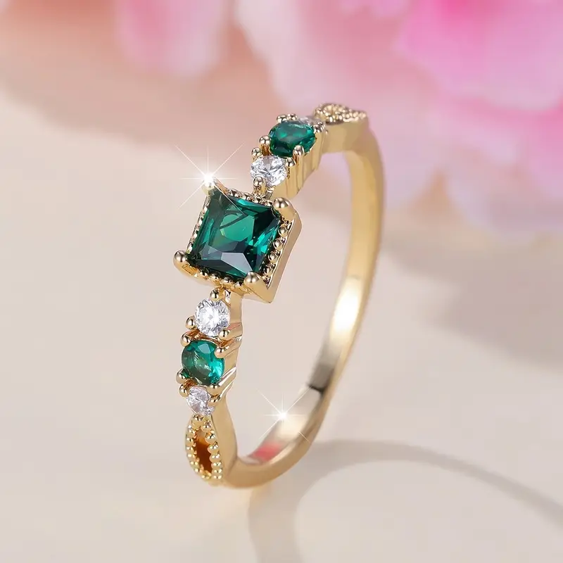 Bague en Or Émeraude Brillante
