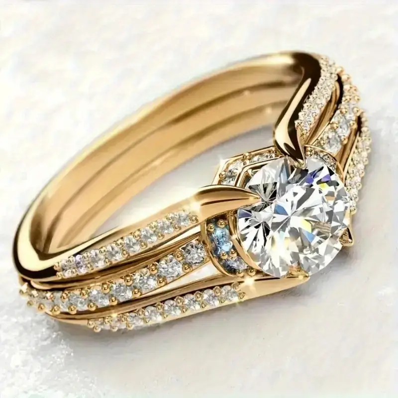 Bague en Or Fin Zirconia Bright