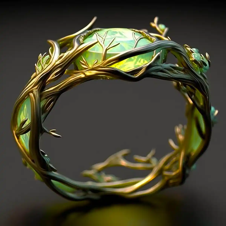 Bague en Opale Verte de la Nature