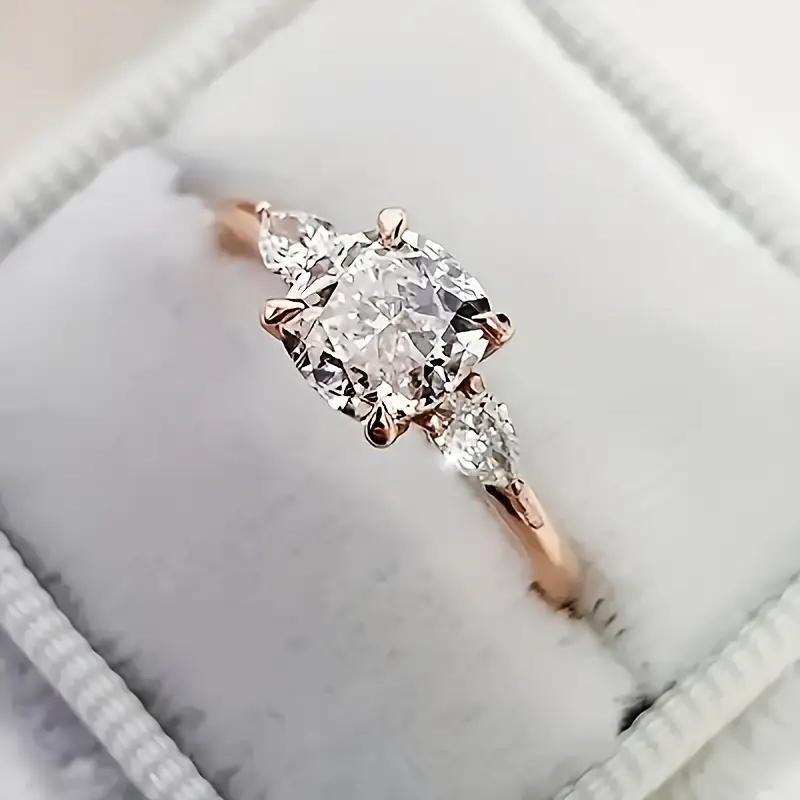 Bague Étincelante en Rose
