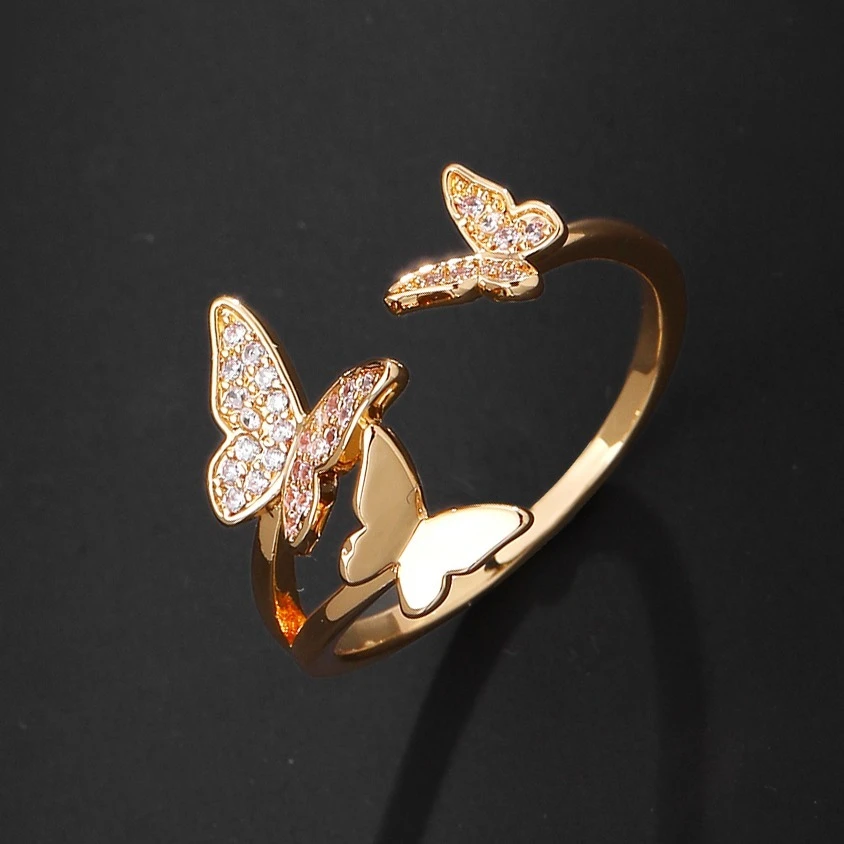 Bague Papillon Doré Éclatant