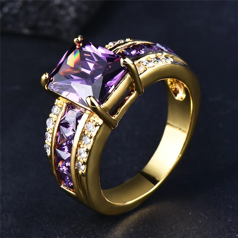 Bague en Verre Or Violet